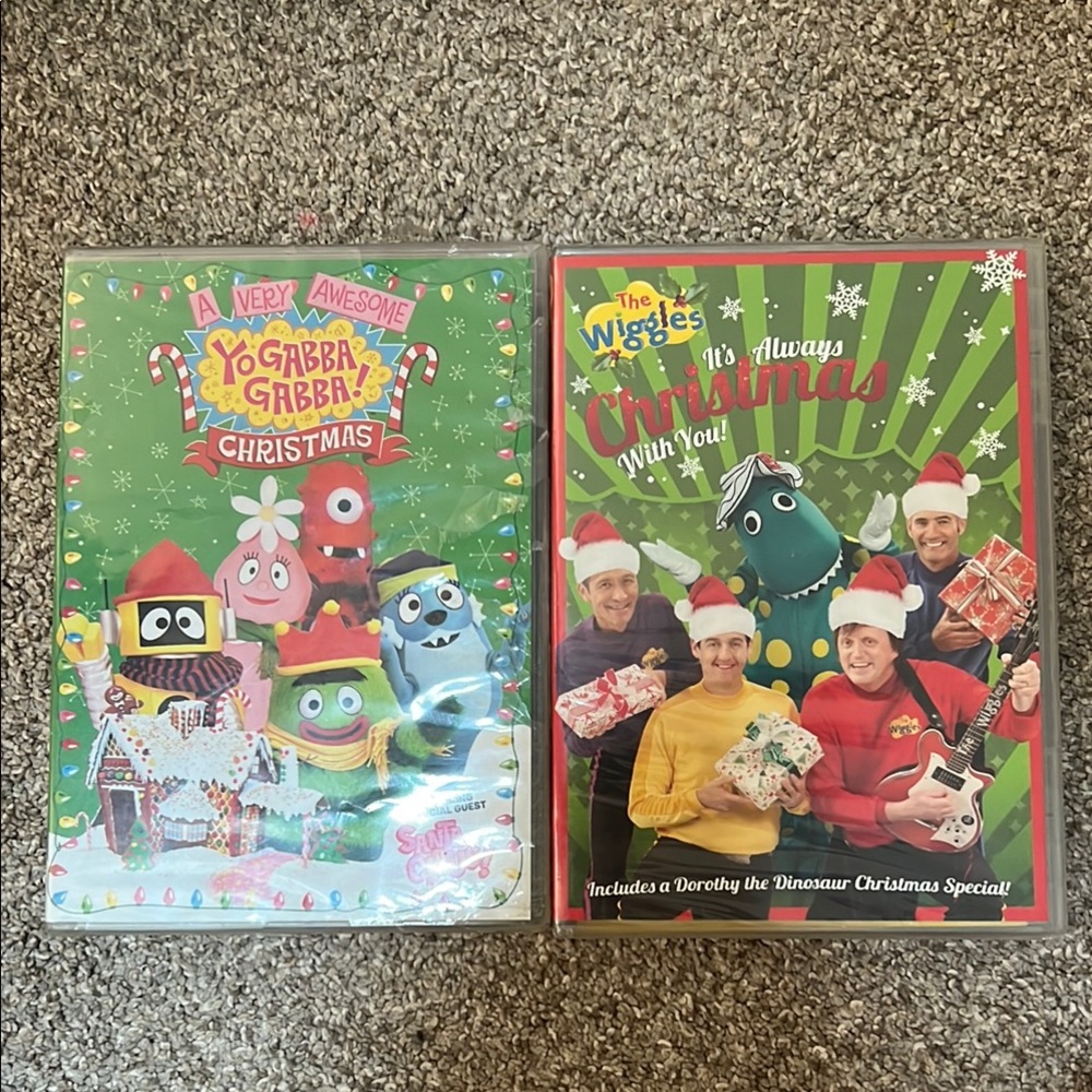Yo Gabba Gabba and The Wiggles Christmas DVD Set / Sealed